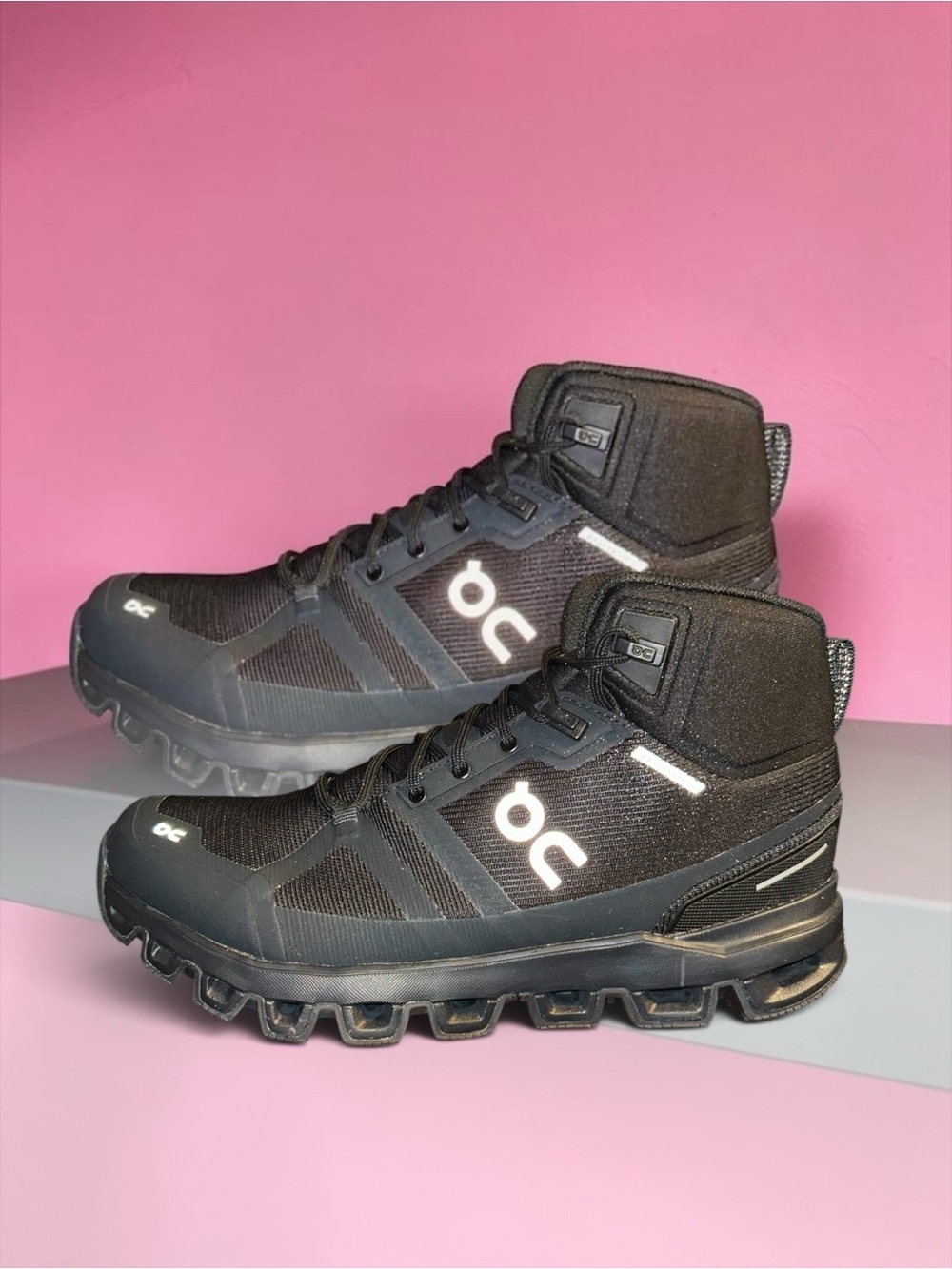 On Cloudrock Waterproof  Running Men's Black Mid-Top Cloud Trail Sneakers